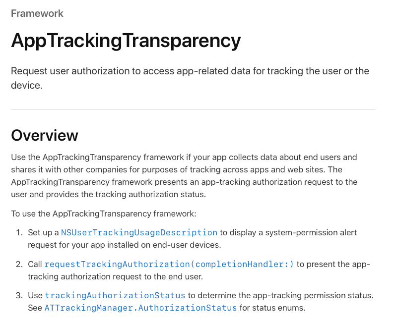 AppTrackingTransparency framework
