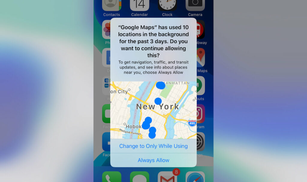 iOS 13 location tracking