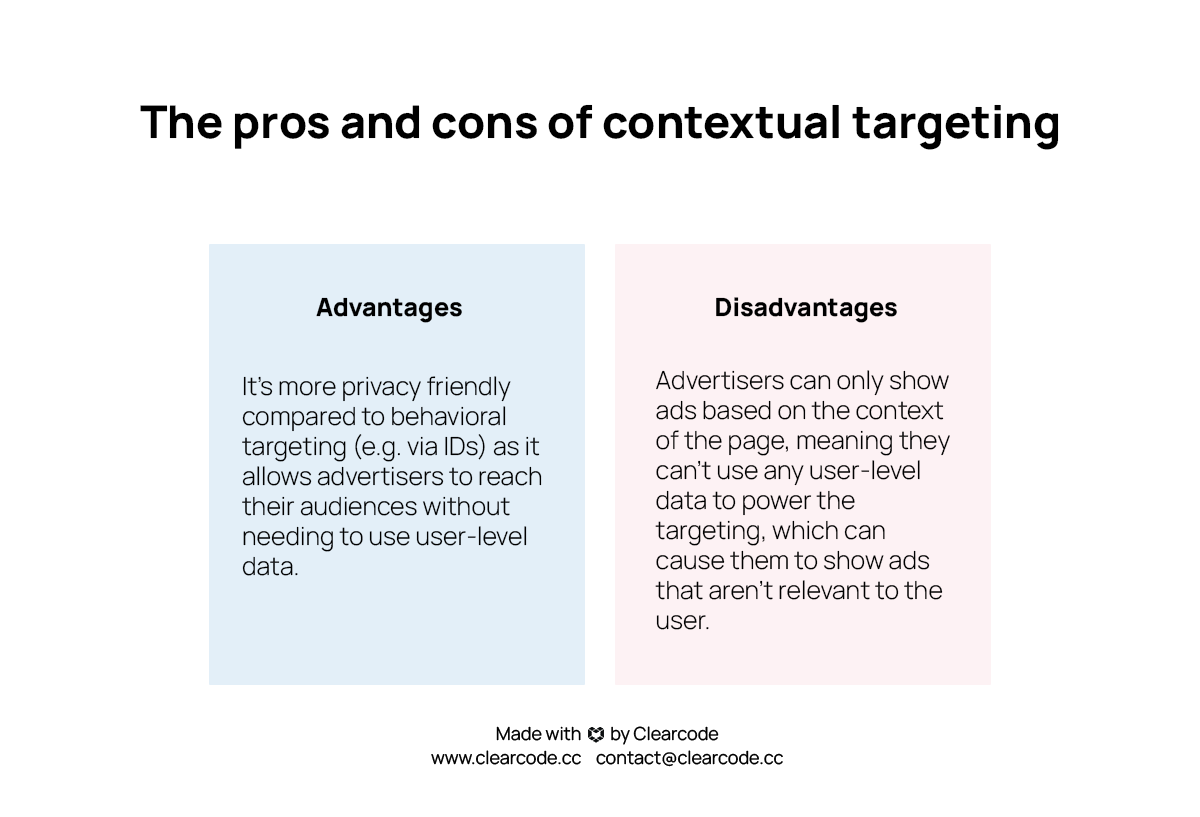 advantages and disadvantages of contextual targeting