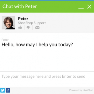 An example live-chat popup from the eponymous company